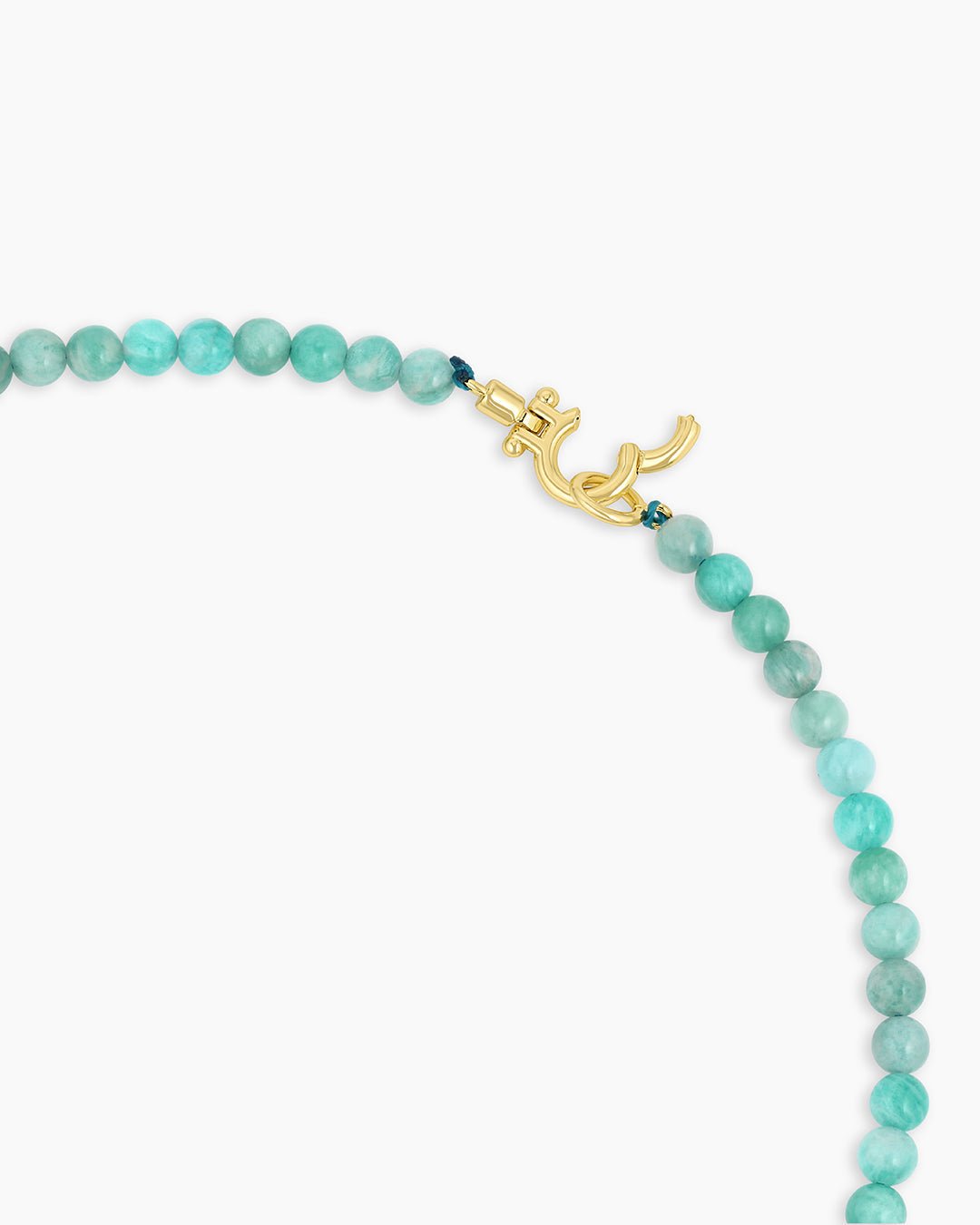 Carter Gemstone Necklace || option::Gold Plated, Blue Amazonite