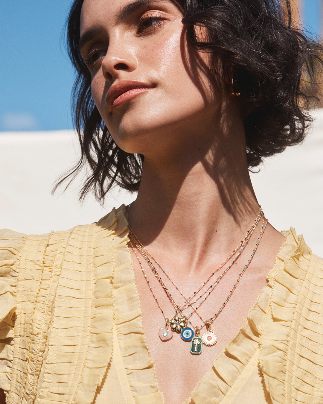Sunstone Sun Parker Charm || option::Gold Plated || set::capri-necklace-stl