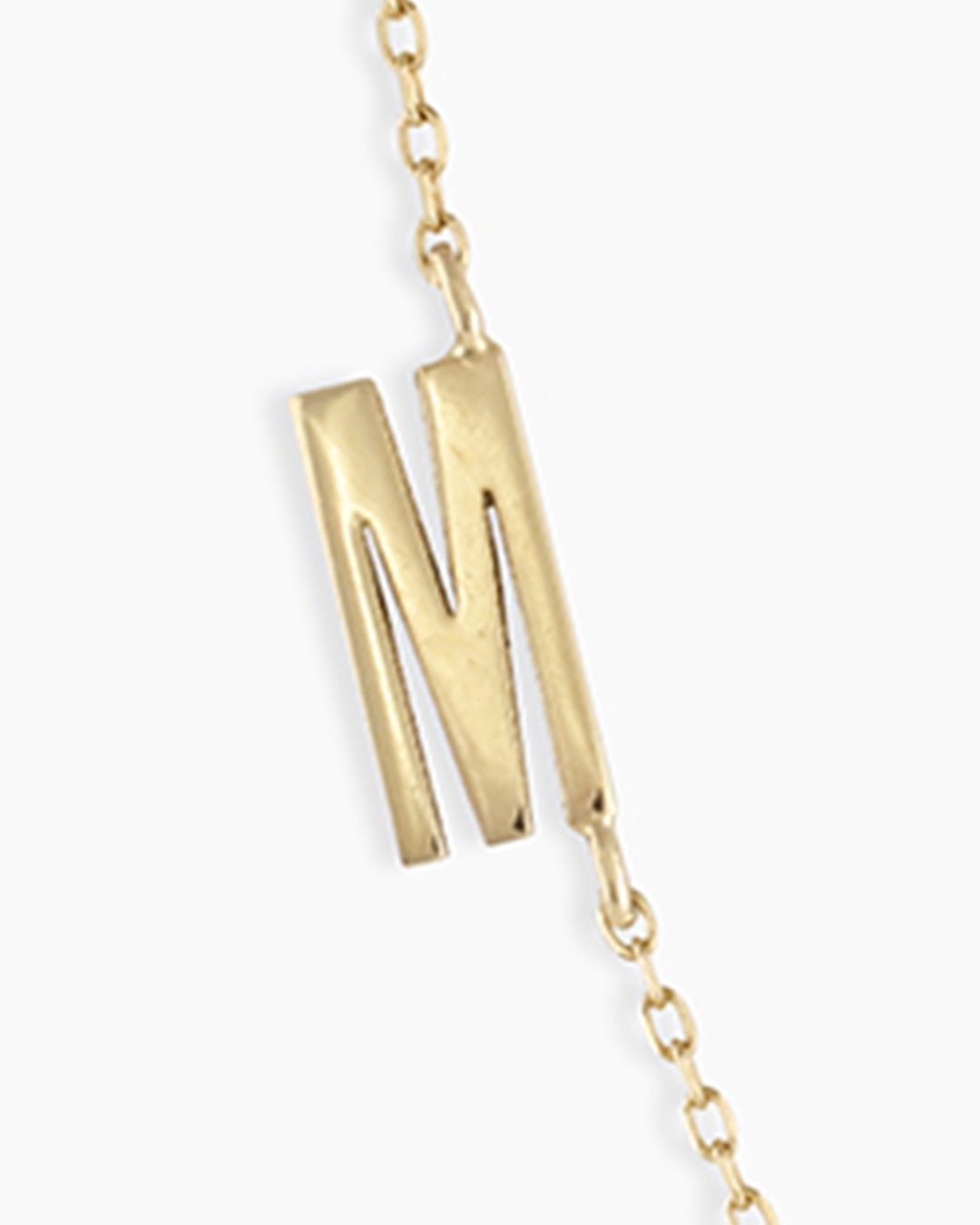  Woman wearing Alphabet Necklace || option::14k Solid Gold, M