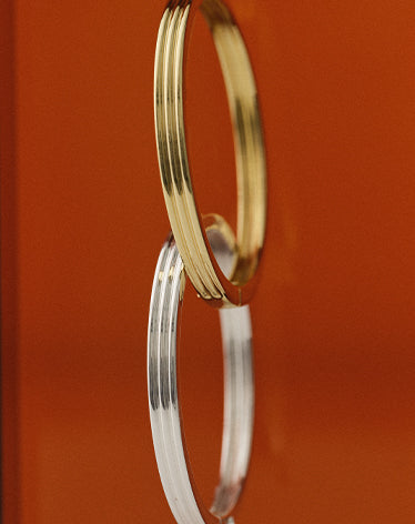 gold and silver plated cuffs 