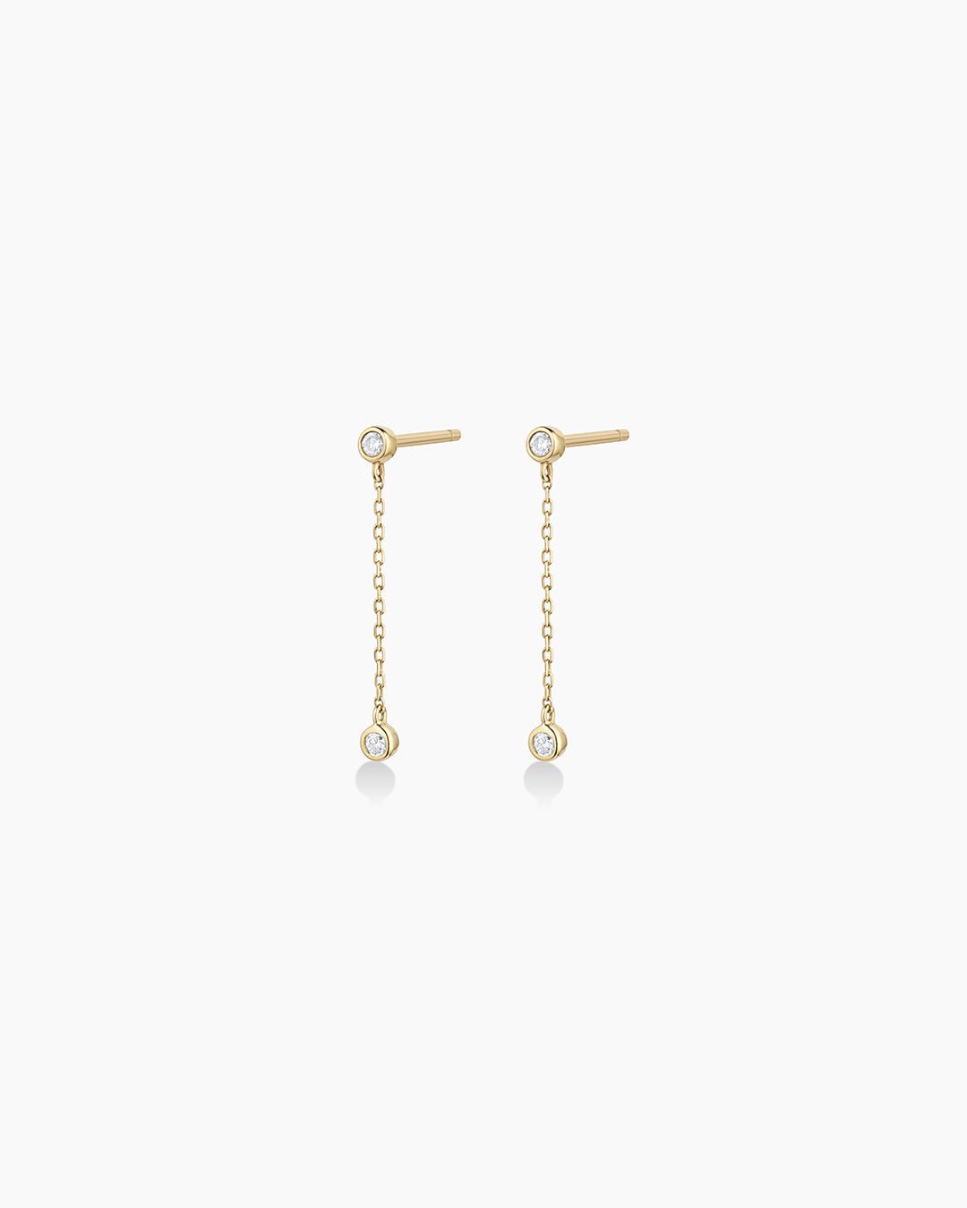 Classic Diamond Drop Earrings || option::14k Solid Gold, Pair