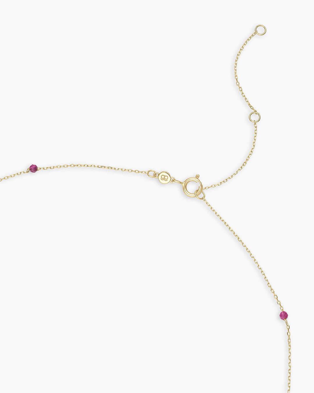 Newport Birthstone Necklace || option::14k Solid Gold, Ruby - July