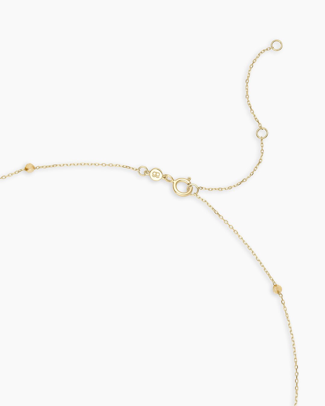 Newport Birthstone Necklace || option::14k Solid Gold, Citrine - November