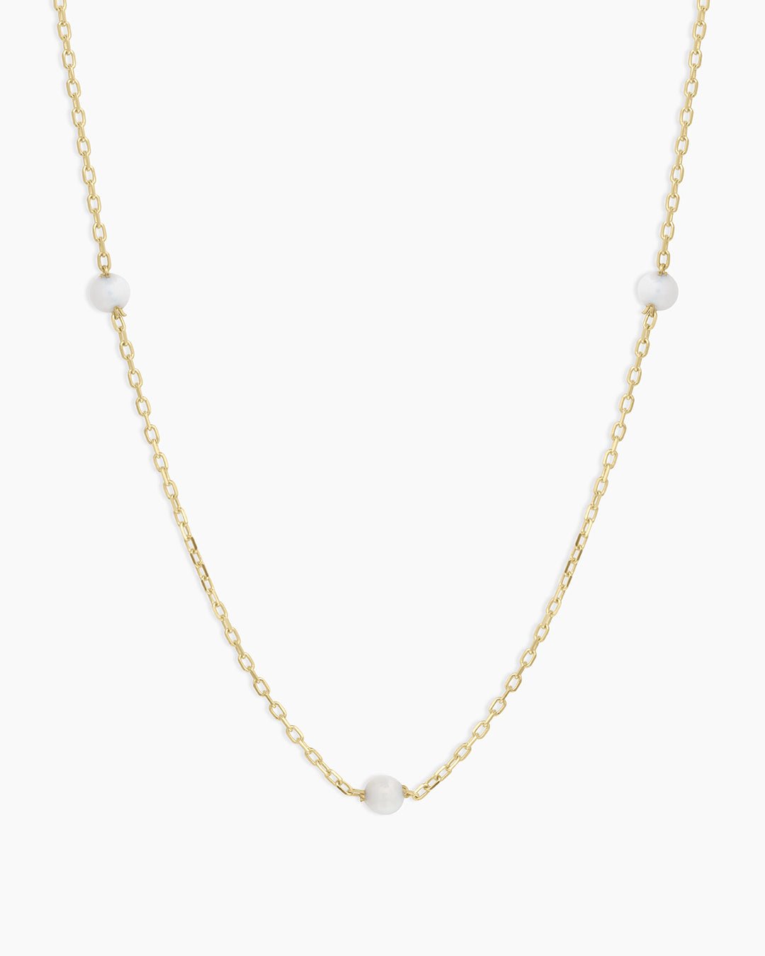 Newport Birthstone Necklace || option::14k Solid Gold, Opal - October