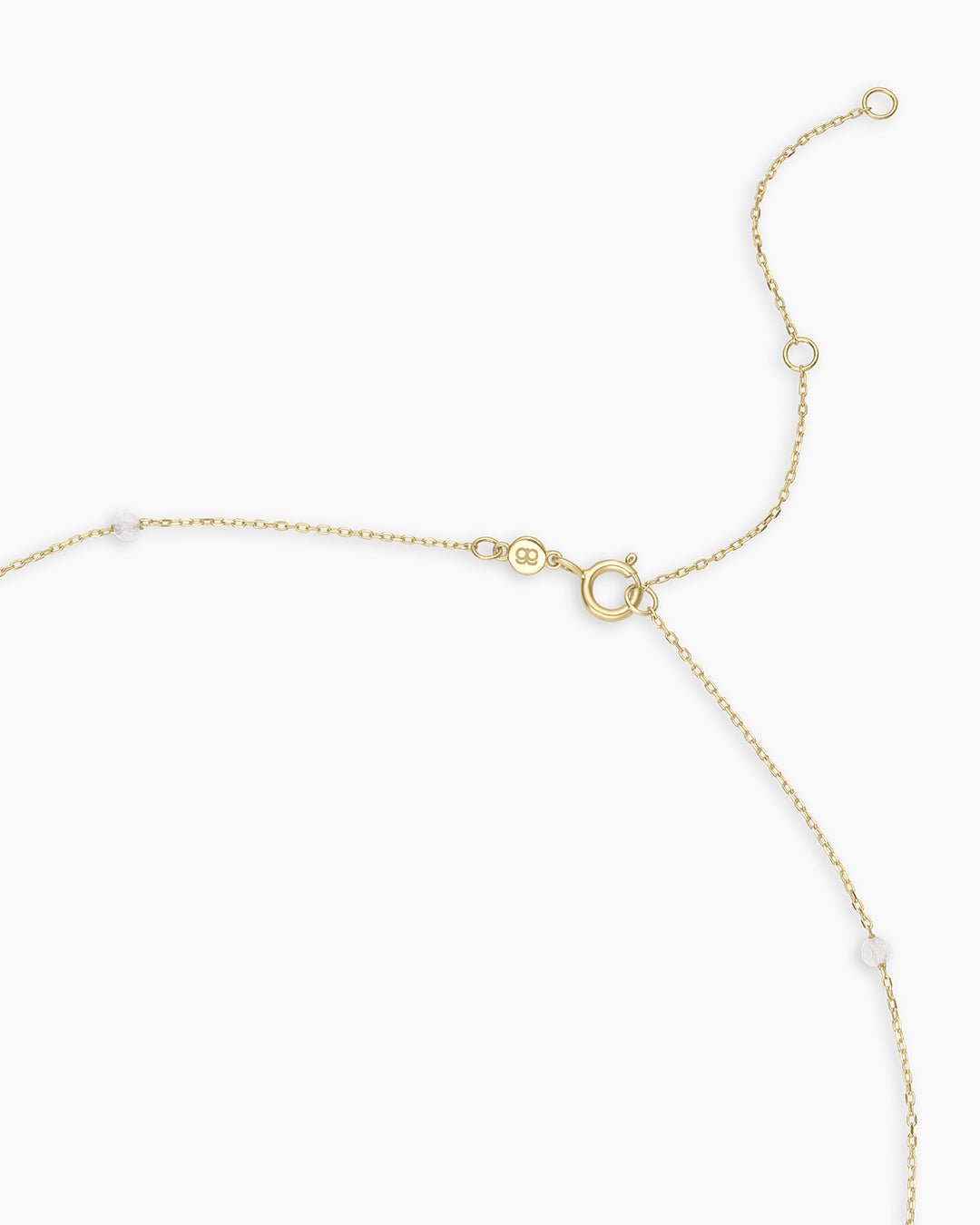 Newport Birthstone Necklace || option::14k Solid Gold, White Topaz - April