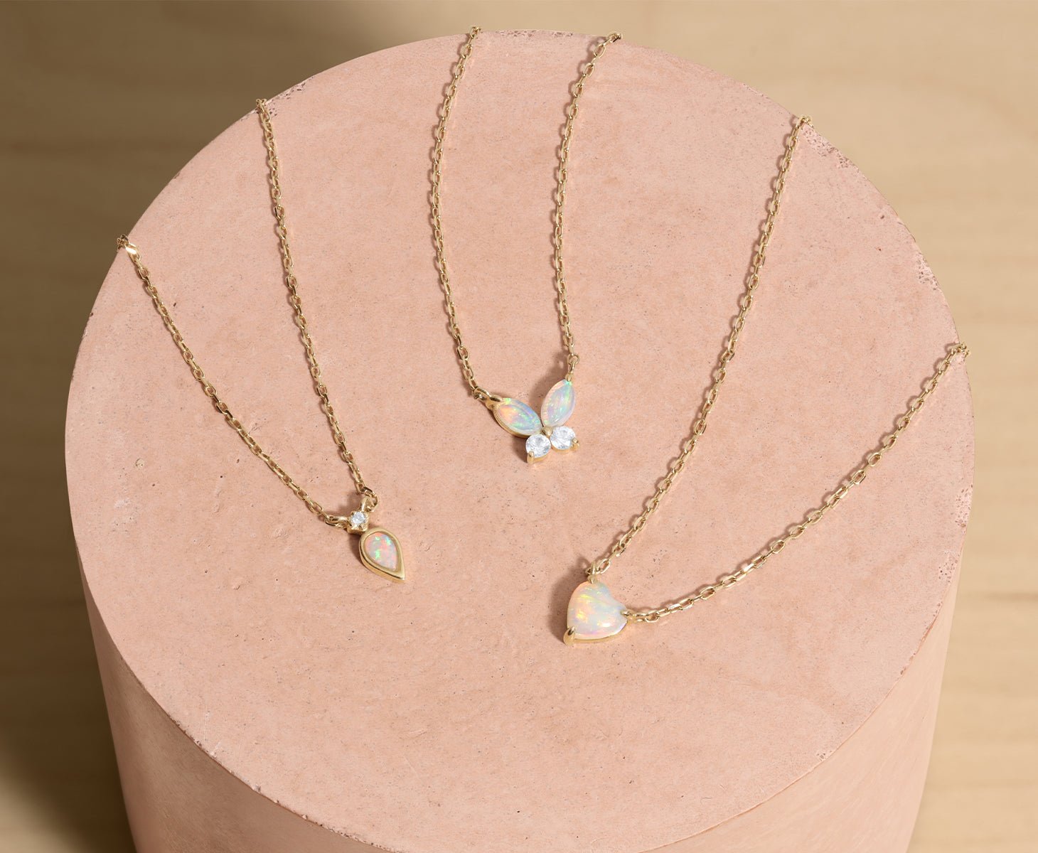 14k gold opal necklaces