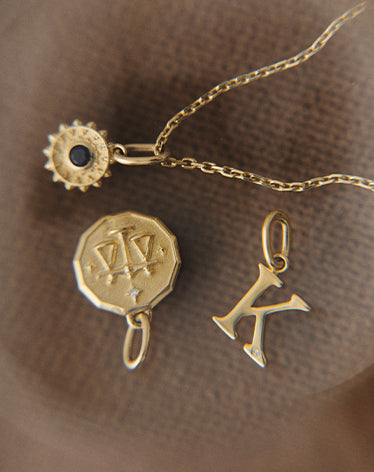 solid gold personalized charms