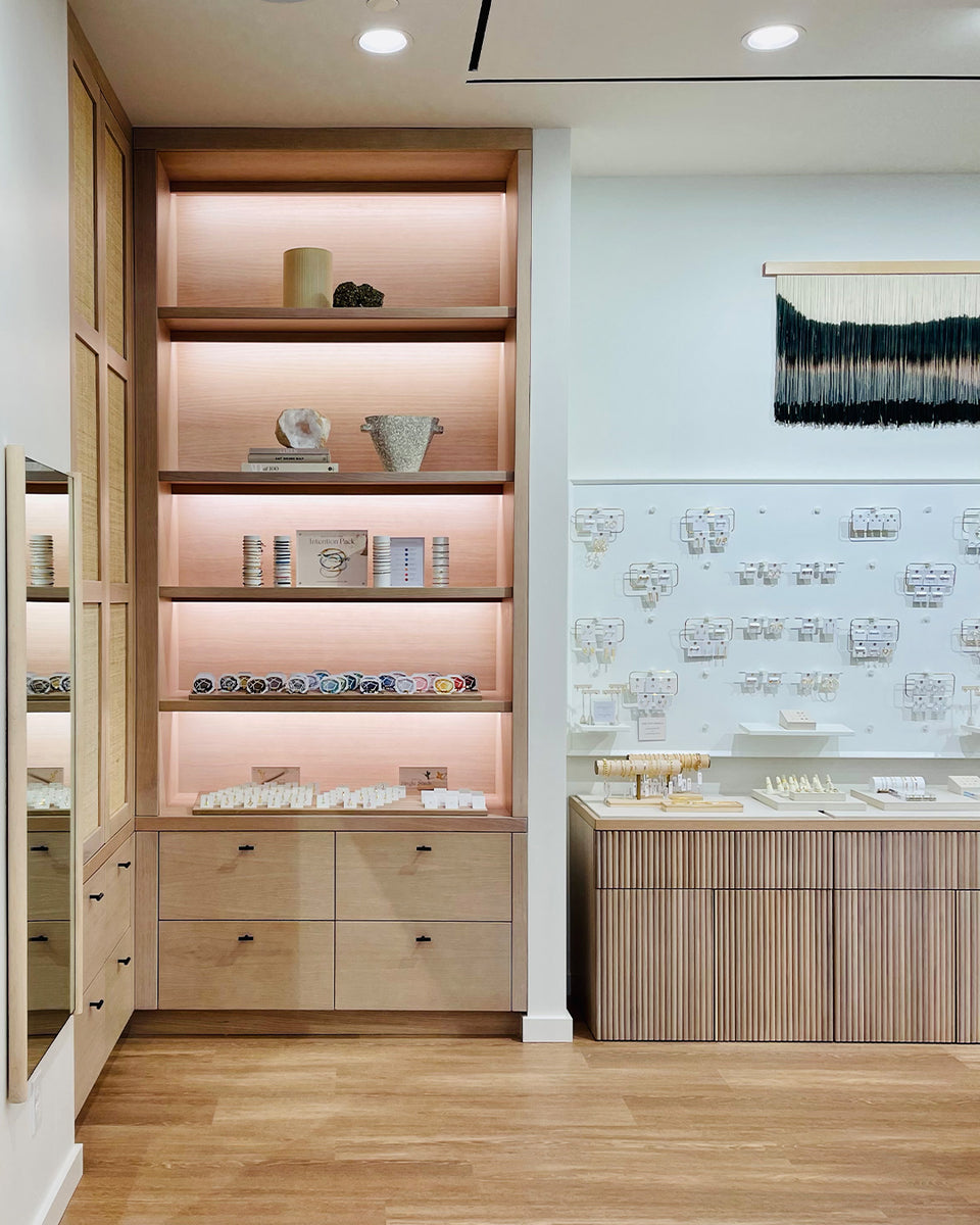 jewelry shelving at the park city store