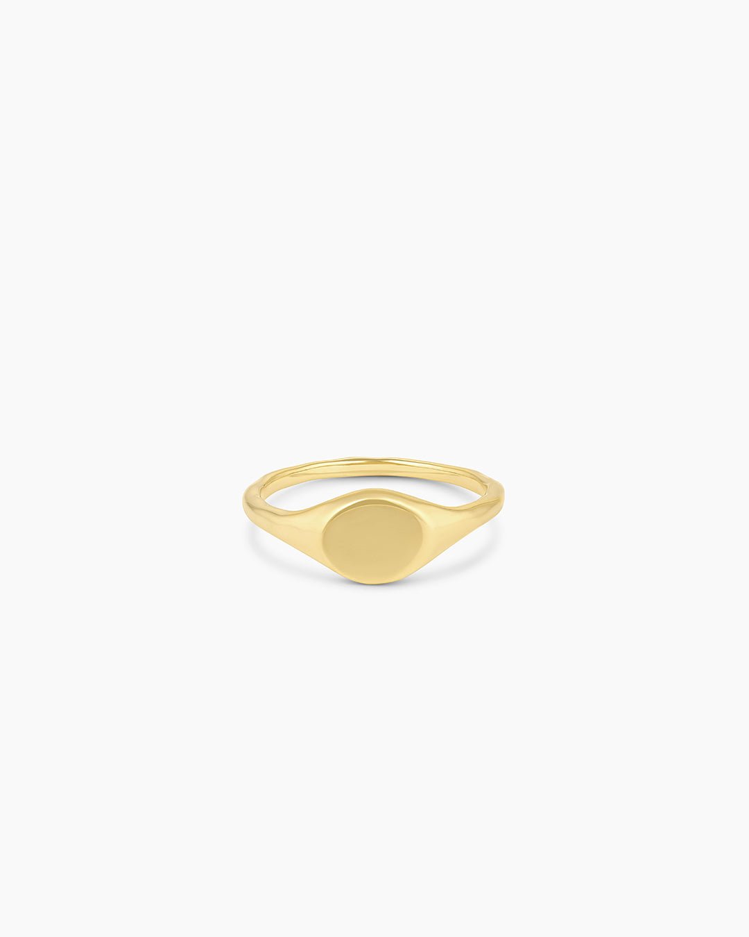 Gold engravable signet ring || option::Gold Plated