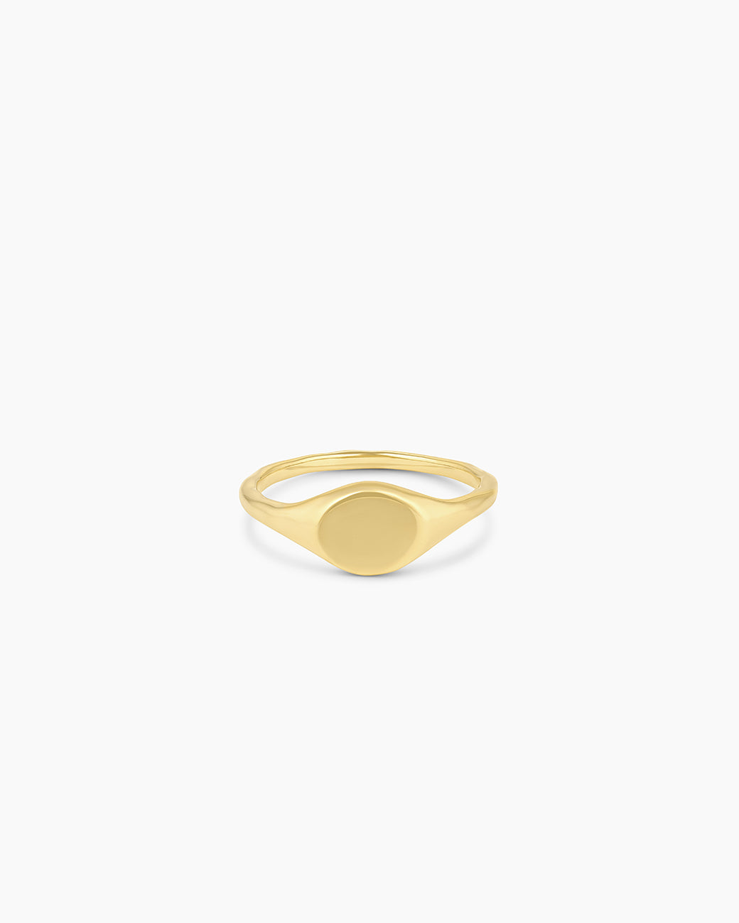 Gold engravable signet ring || option::18k Gold Plated