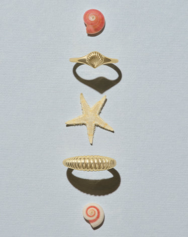 gold plated rings and shells