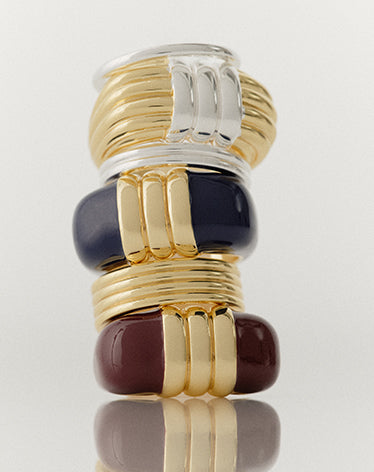 gold and silver plated statement rings