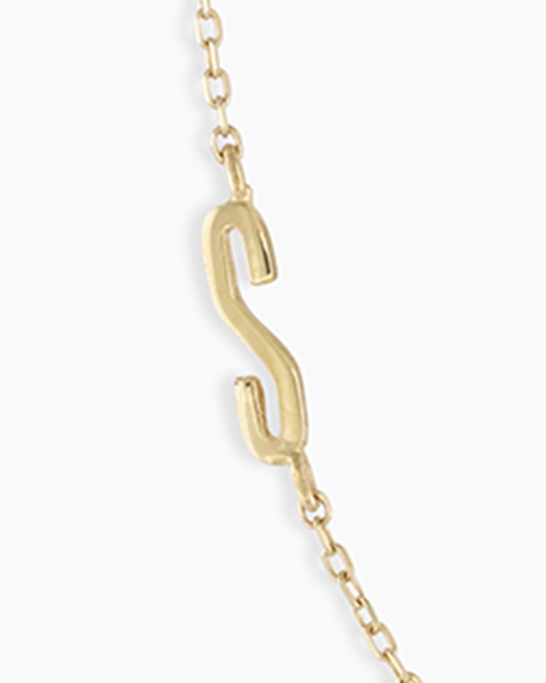  Woman wearing Alphabet Necklace || option::14k Solid Gold, S