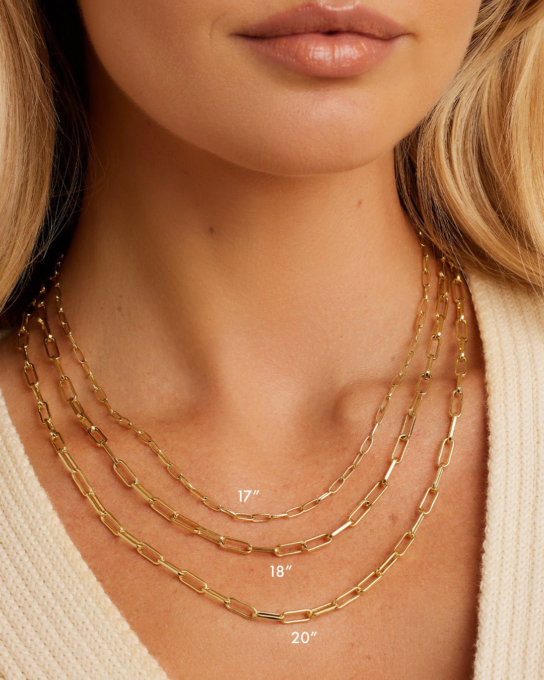 Parker Necklace Paperclip Necklace || option::18 in., Gold Plated
