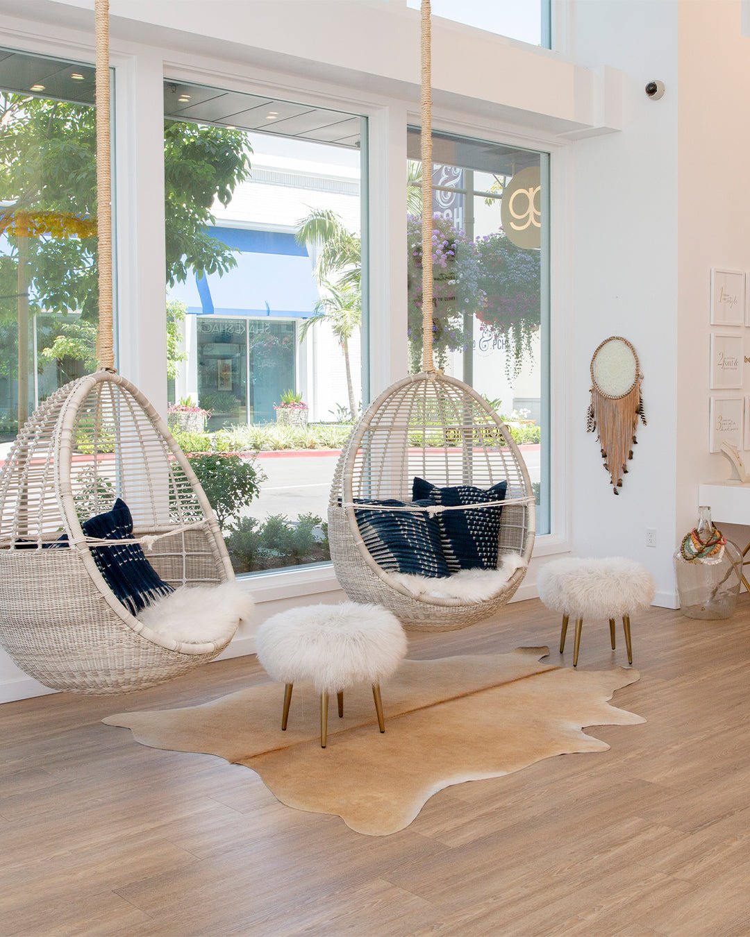 Egg chairs in long beach store