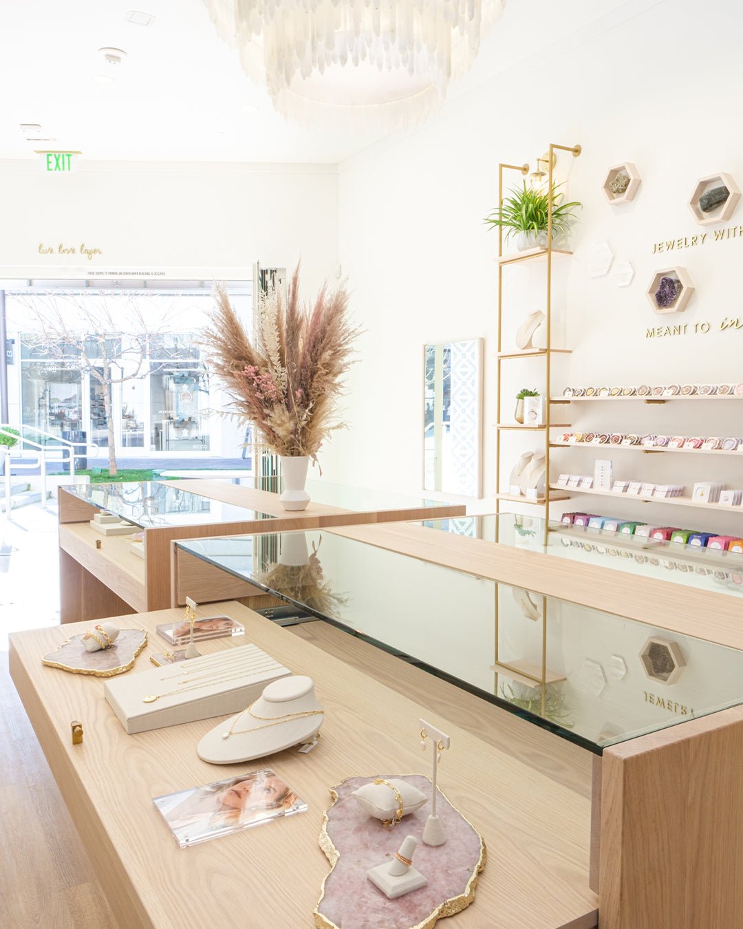 natural light filled gorjana store with beachy vibes
