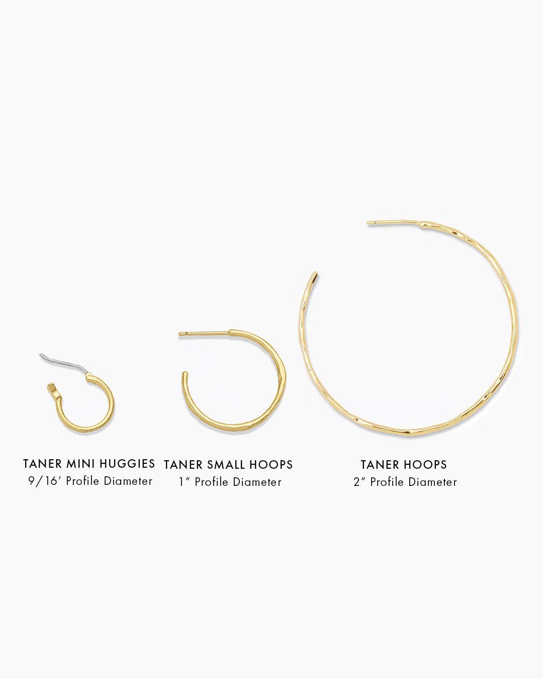 Taner Thin hoops, medium sized hoops || option::Gold Plated