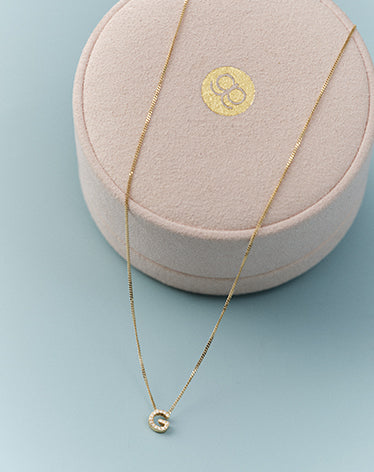 Diamond alphabet necklace