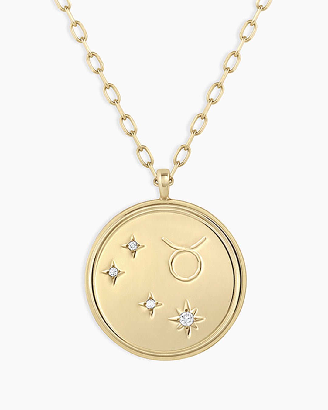 Diamond Zodiac Virgo Necklace || option::14k Solid Gold, Taurus