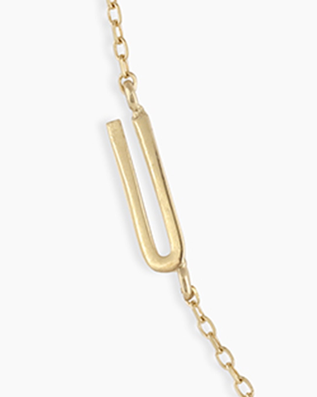  Woman wearing Alphabet Necklace || option::14k Solid Gold, U