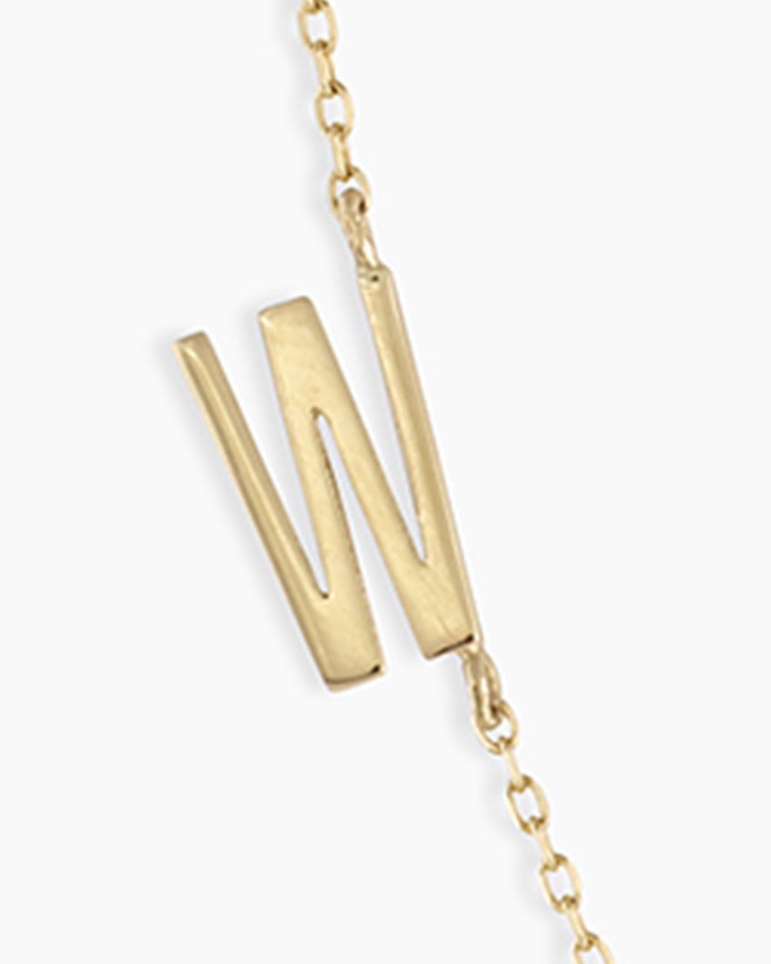  Woman wearing Alphabet Necklace || option::14k Solid Gold, W