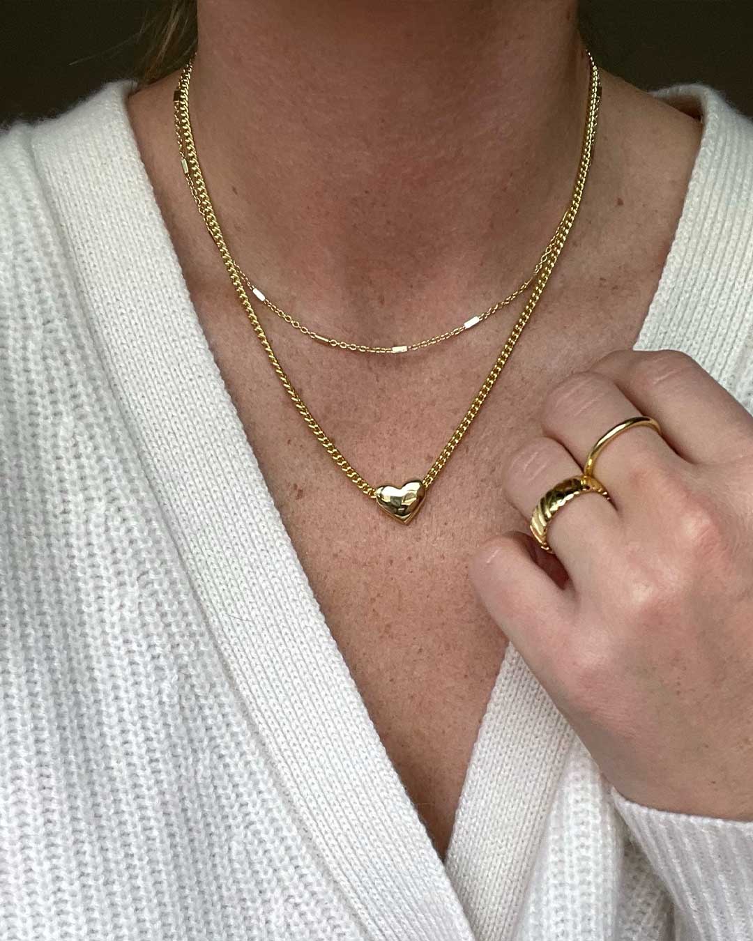 Gold plated necklaces and rings. 