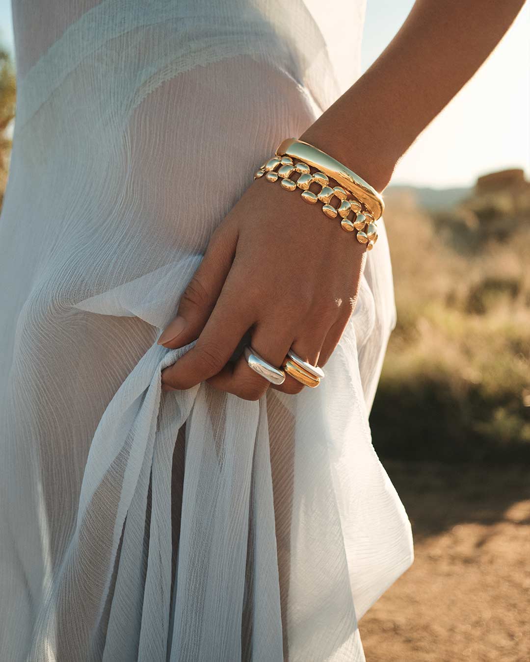 silver and gold statement jewelry 