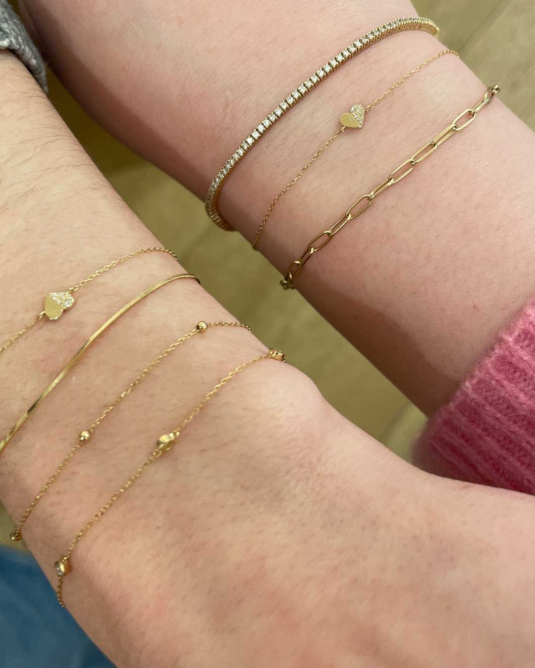 gold plated and solid gold bracelets