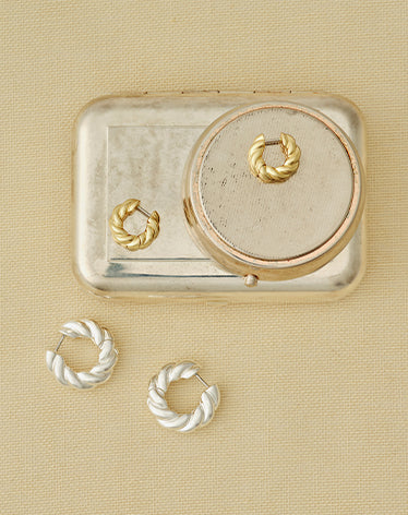 gold and silver plated hoops 