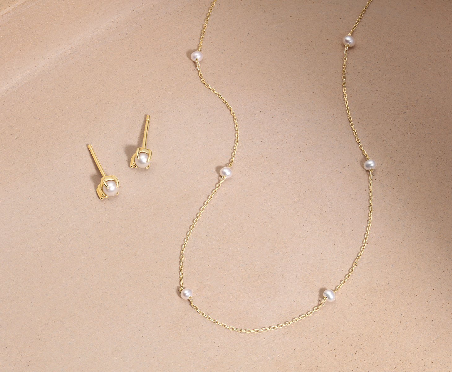 14k gold genuine pearl necklaces and earrings