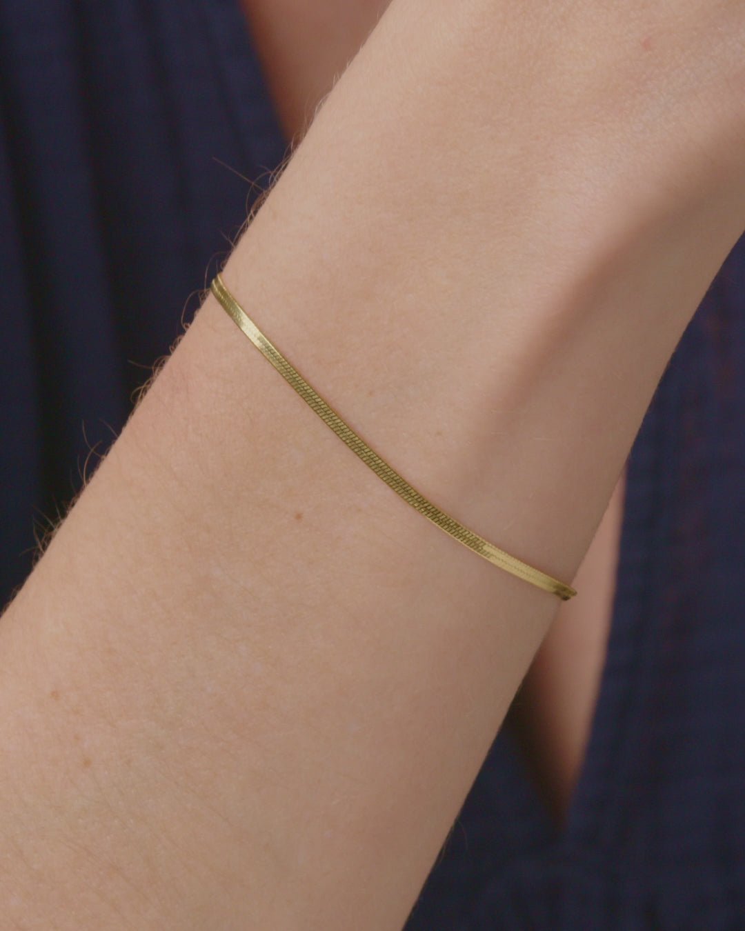 Gold | gorjana jewelry | Venice Mini Bracelet | herringbone bracelet | adjustable gold bracelet