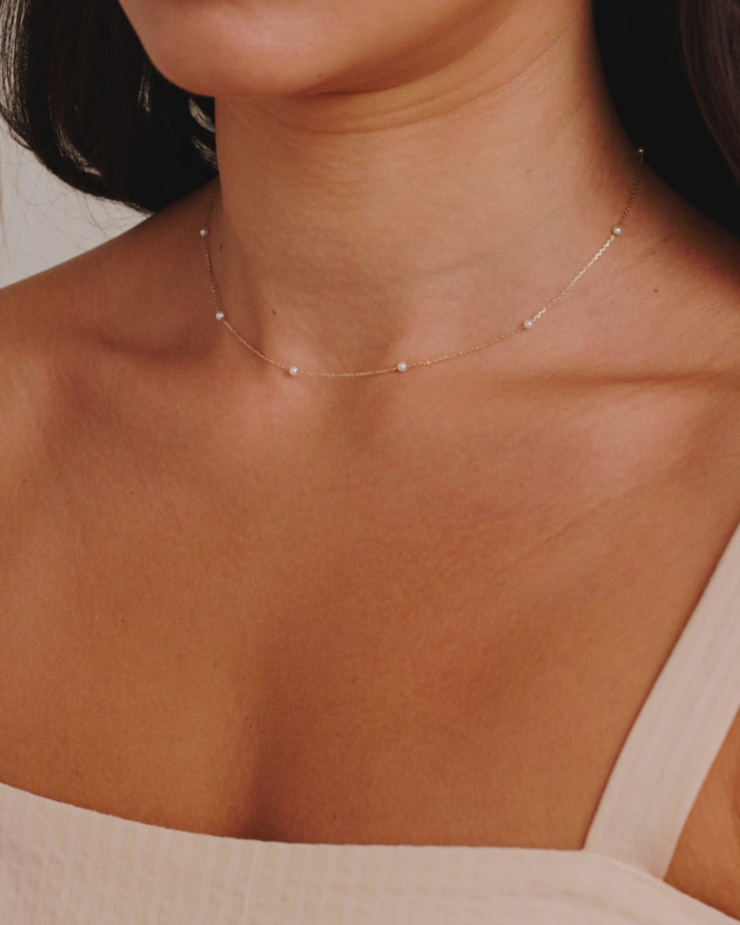 Pearl Newport Necklace || option::14k Solid Gold