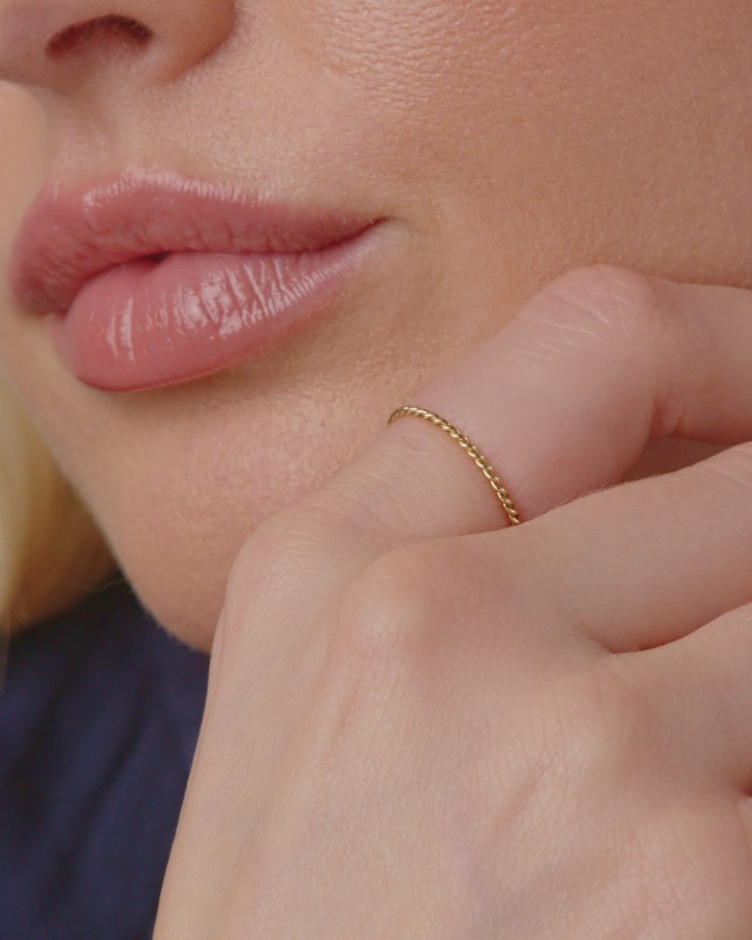 14k gold | gorjana jewelry | 14k Gold Crew Ring | solid gold twisted ring | gold stacking ring