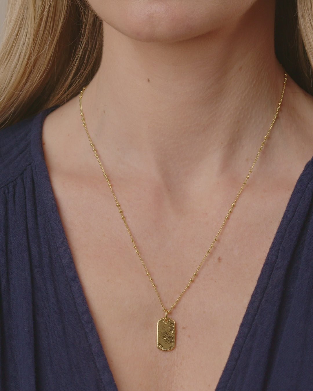 Gold | gorjana Jewelry | Griffin Dog Tag Necklace