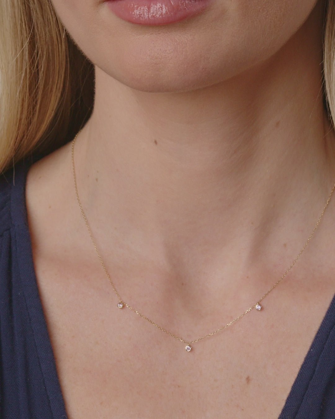 14k Gold | gorjana jewelry | Classic Pink Sapphire Trio Necklace