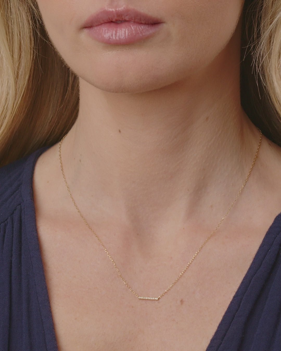 14k gold | gorjana jewelry | Diamond Bar Necklace | elegant diamond necklace