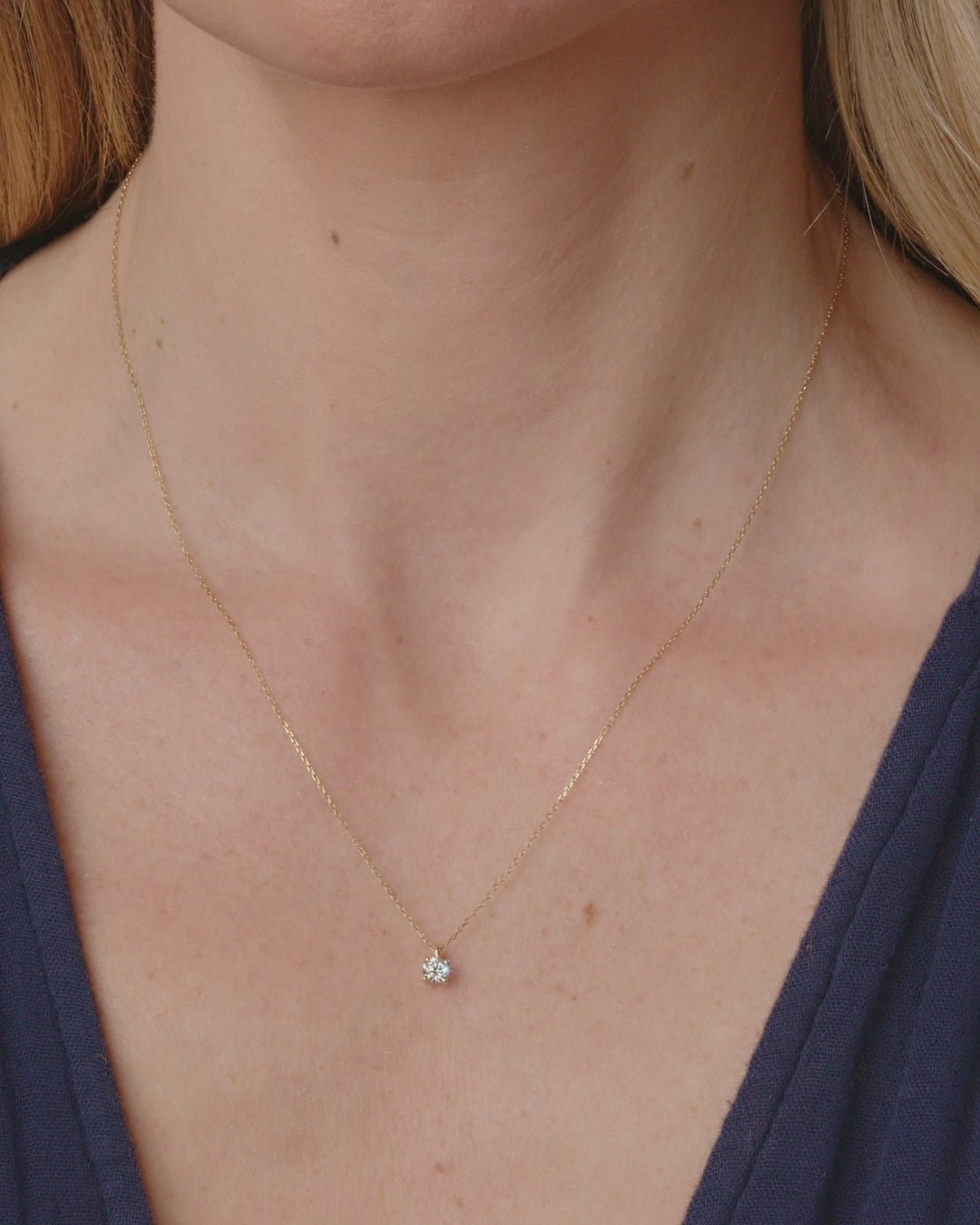14k Gold | gorjana jewelry | Diamond Solitaire 4 mm Necklace