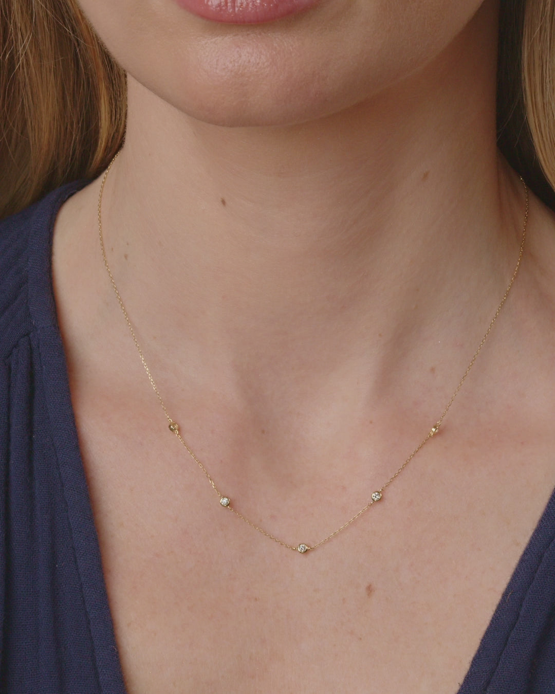 venice diamond bezel necklace - $195