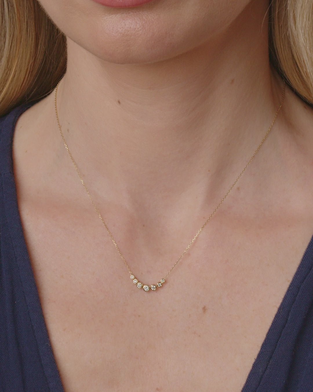 14k Gold | gorjana jewelry | Classic Diamond Mini Row Necklace