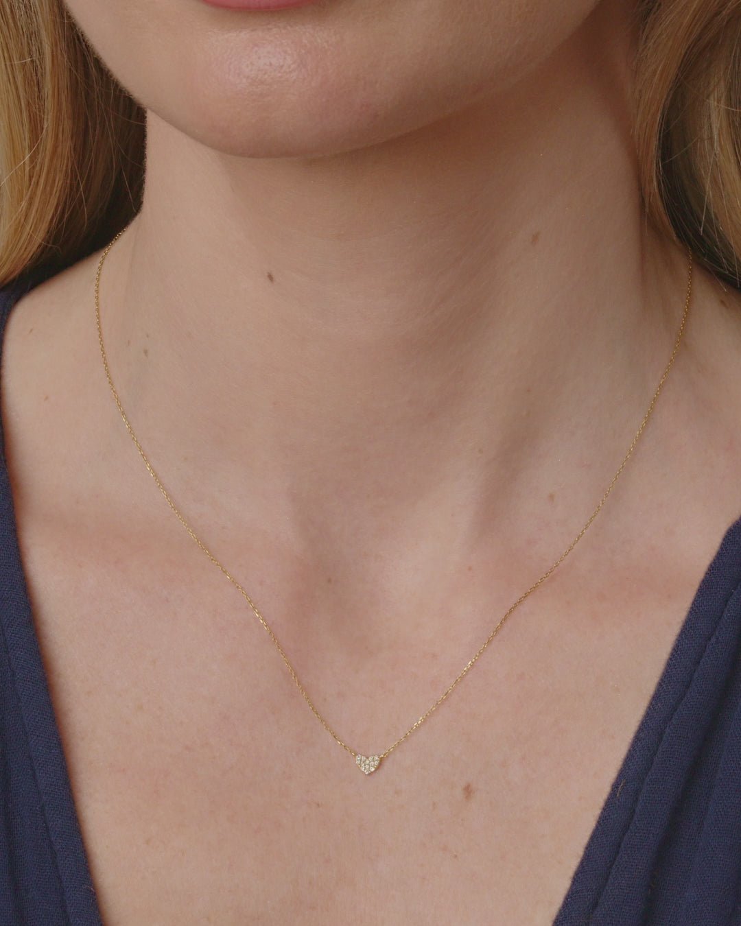 14k gold | gorjana jewelry | Diamond Pave Heart Charm Necklace