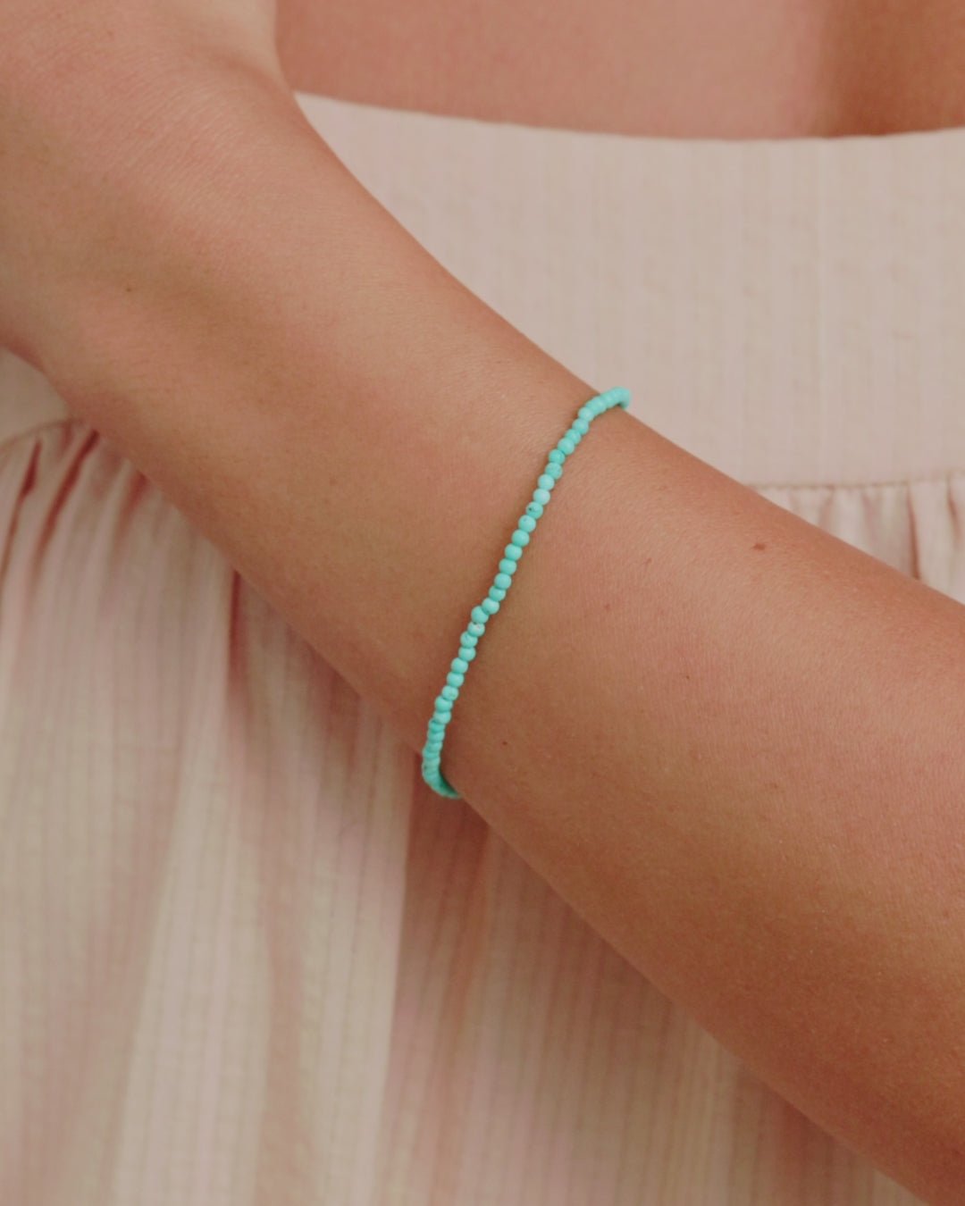 Mini Turquoise Bracelet || option::14k Solid Gold