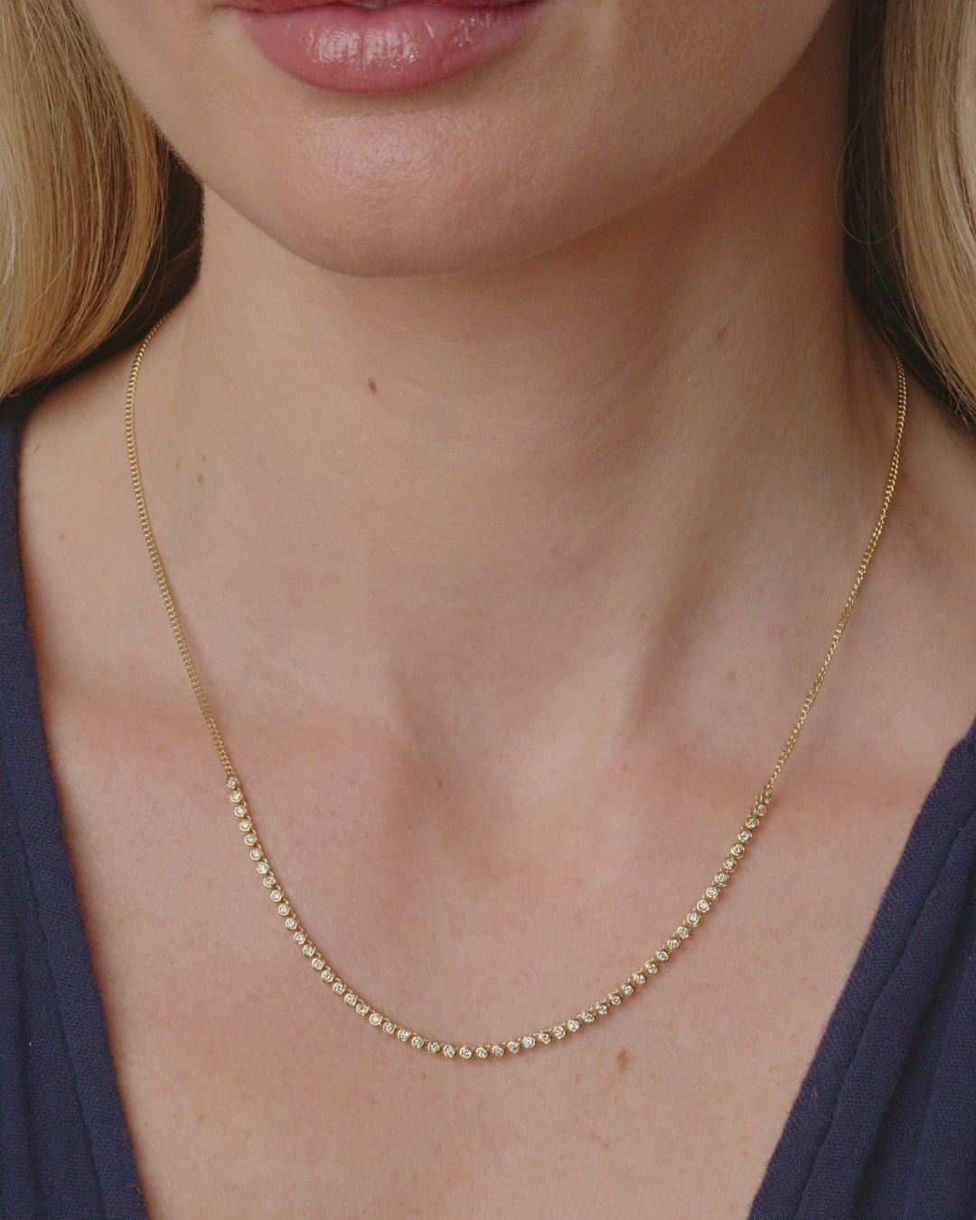 14k Gold | gorjana jewelry | Classic Diamond Row Necklace
