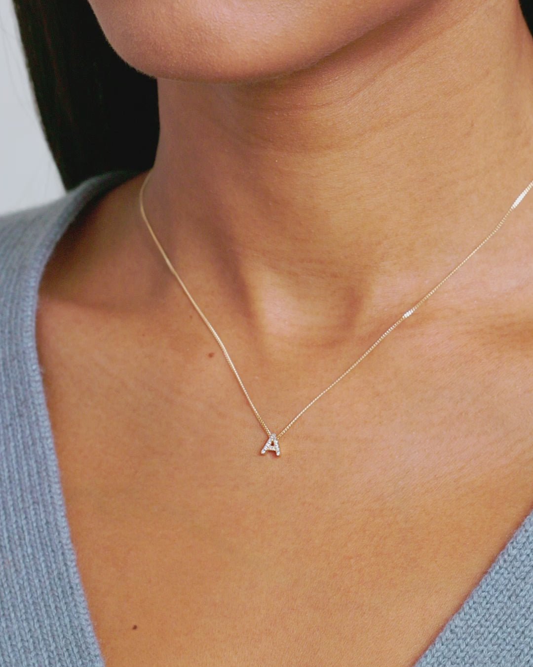 Diamond Alphabet Necklace