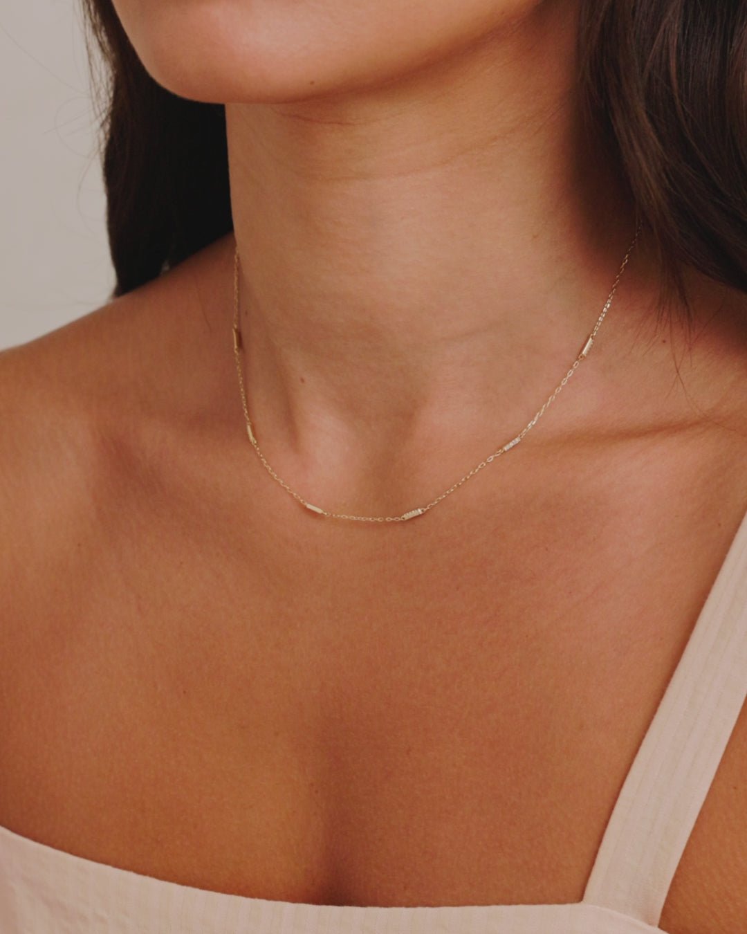 Diamond Tatum Necklace || option::14k Solid Gold