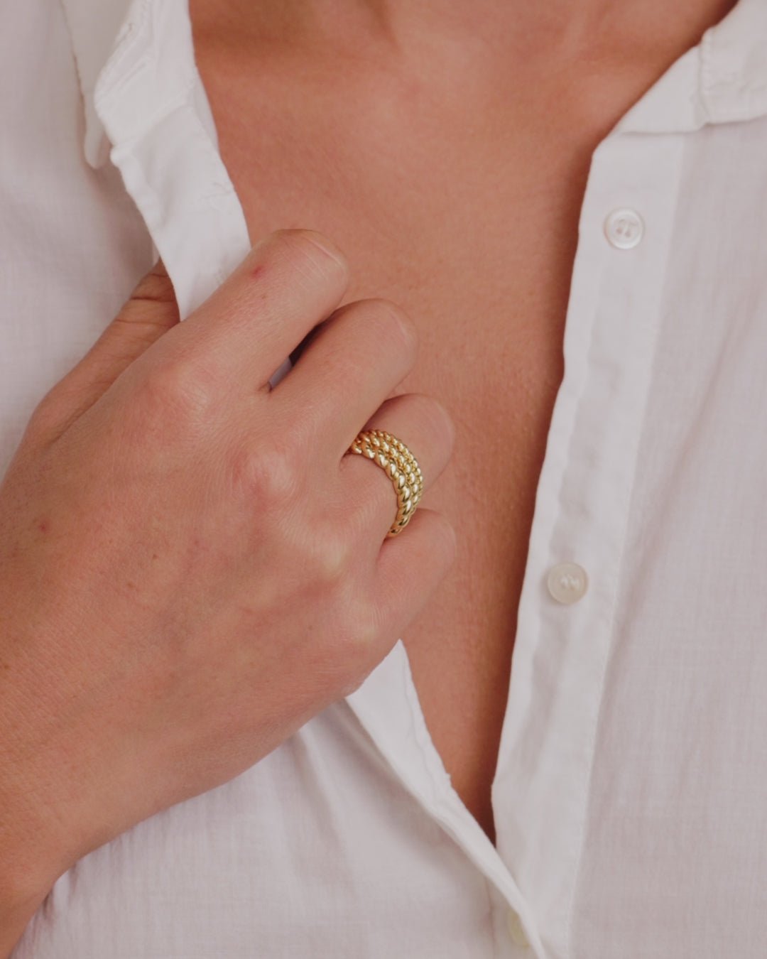 Crew Ring set twisted Gold Plated Ring || option::Gold Plated