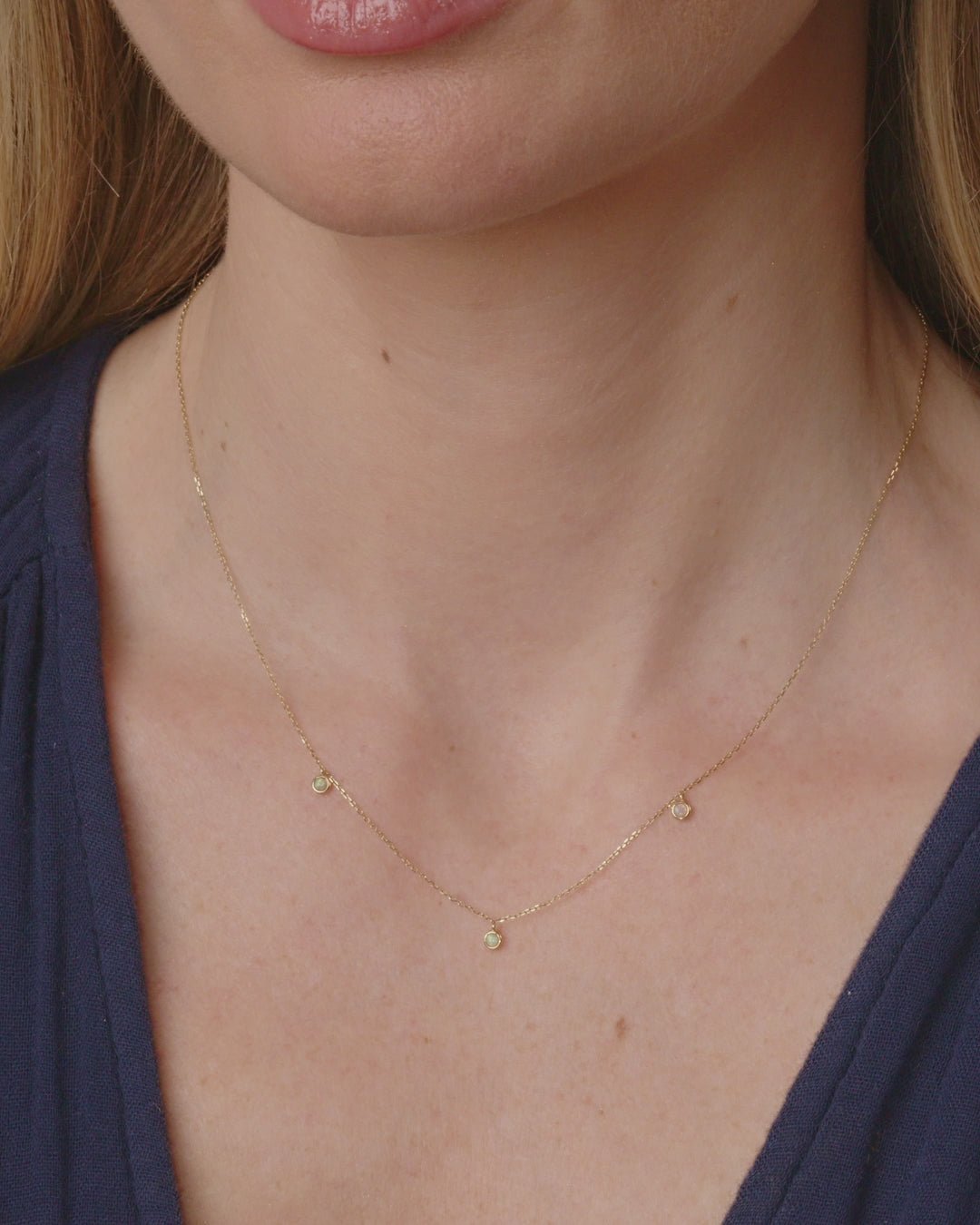 14k gold | gorjana jewelry | Opal Trio Necklace
