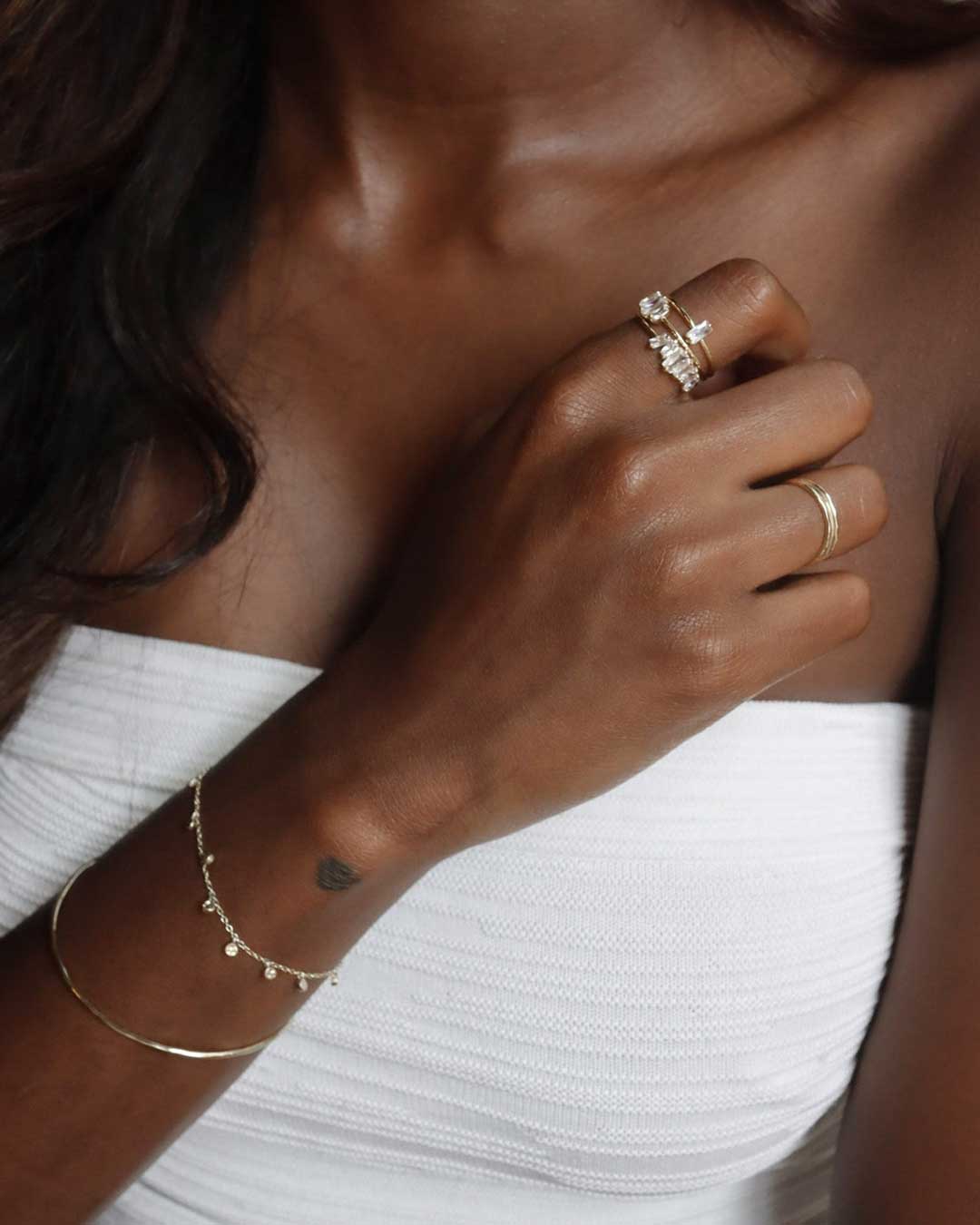 @scarletkent in the Amara Ring Set and Classic Bracelet Set. 