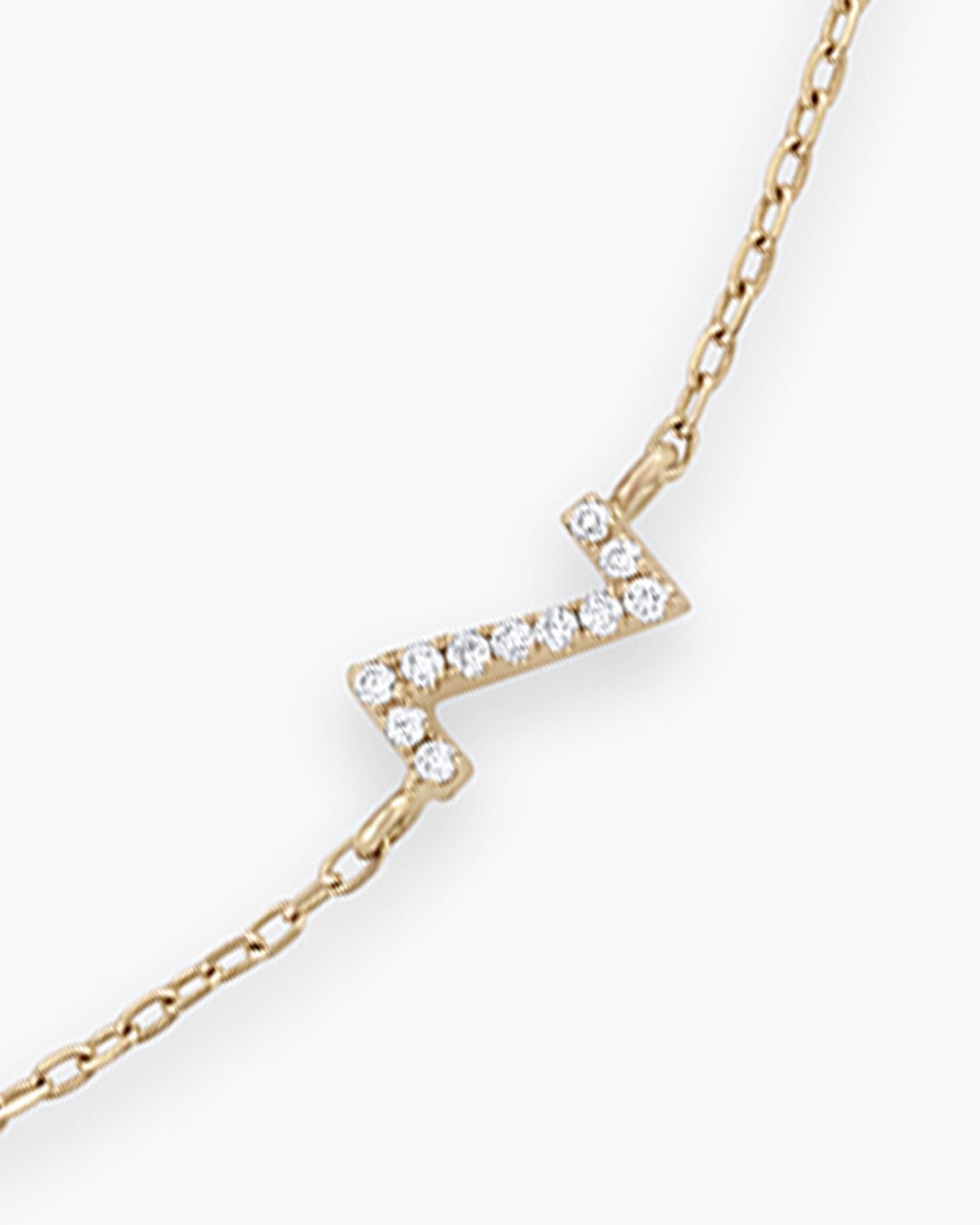 Diamond Pavé Alphabet Bracelet #A || option::14k Solid Gold, Z