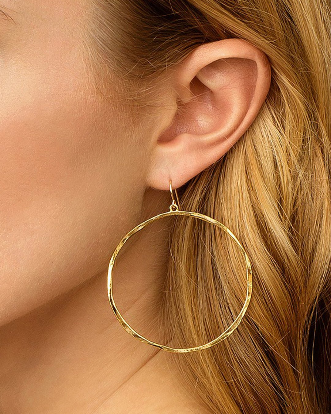 G Ring Earrings Drop Hoop Earrings || option::Gold Plated