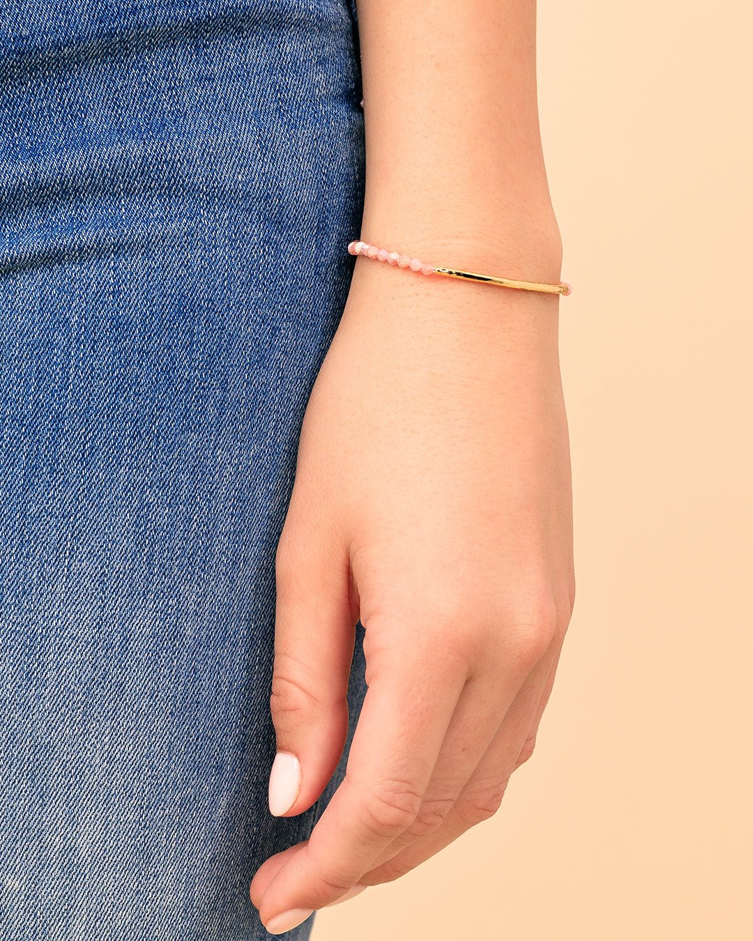 Power Gemstone Bracelet for Compassion || option::Gold Plated, Rhodochrosite